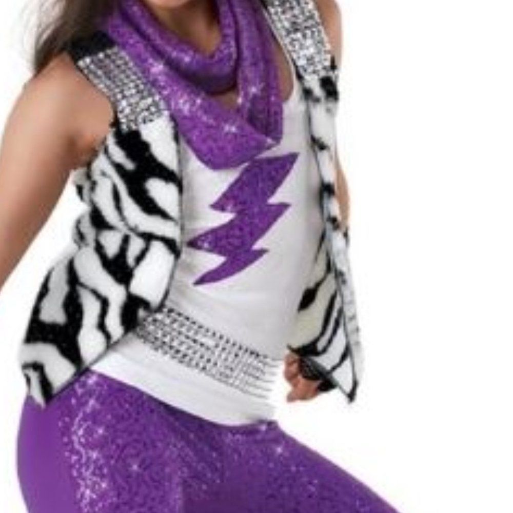 Hip Hop Dance Costume, Large Purple White Black